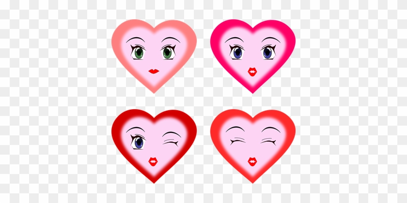 Hearts, Faces, Expressions, Emotions - Cartoon Hearts With Faces #623736