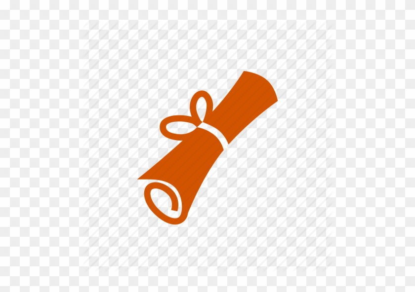 Graduation Scroll - Certificate Icon Orange Png #624053