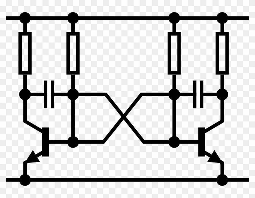 Free Astable Multivibrator - Npn Transistor Symbol #624163