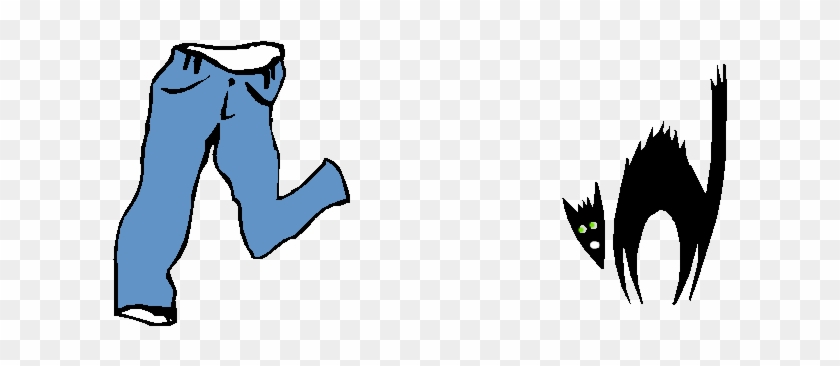 Cartoon Cat Scared Of Pants - Halloween Clip Art #624206