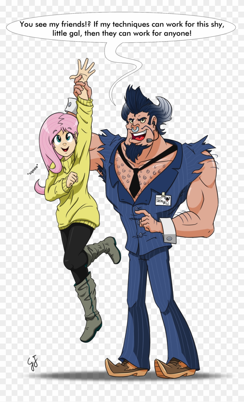 Fluttershy And Iron Will By Glancojusticar Png My Little - Fluttershy And Iron Will By Glancojusticar Png My Little #624370