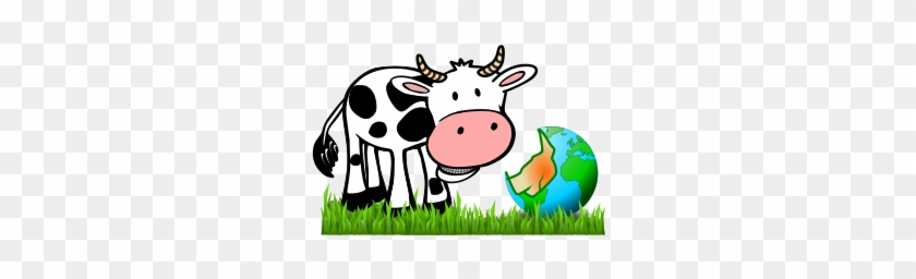 Cow Bites Globe Png Clip Arts - Clean / Dirty (cow Black & White) 2.25" Magnet #624547