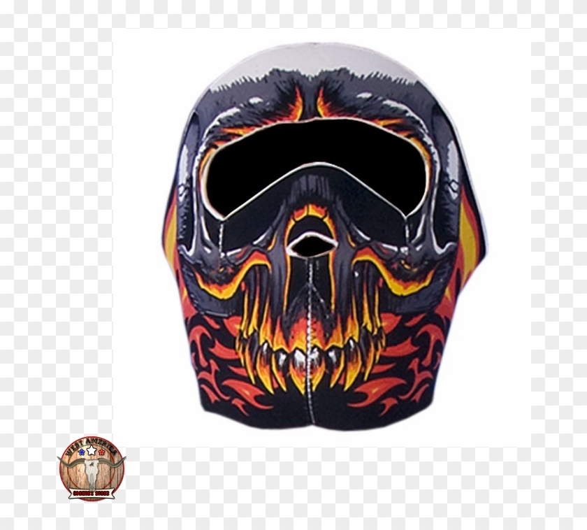 Red Evil Skull, Neoprene Mask - Neoprene Face Mask #624551