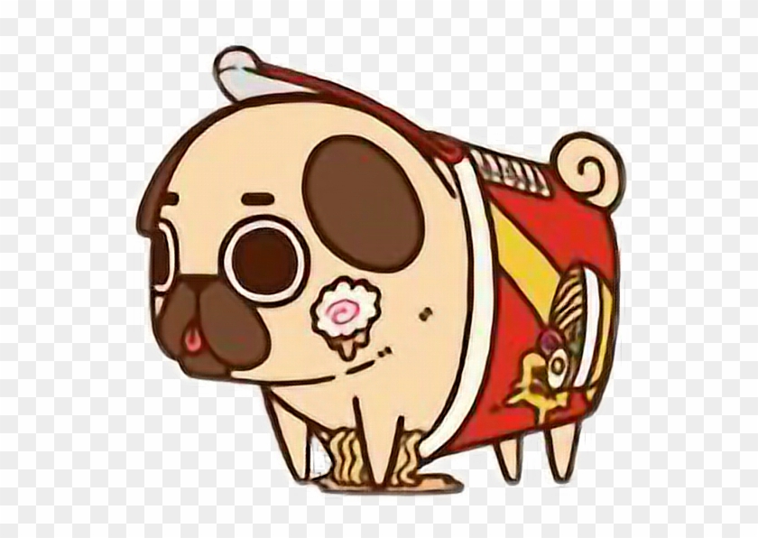 Cute Kawaii Pug Chibi Food Ramen Freetoedit - Cute Drawings Of Pugs #624586