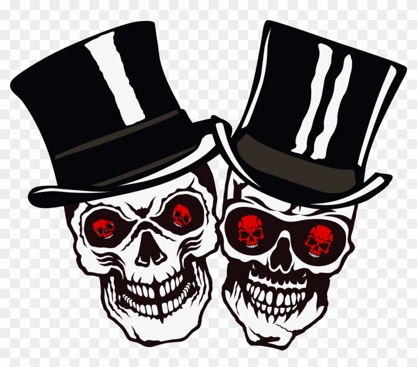 Tee-shirt Tete De Mort Hipster Crane Skull Chapeau - Skull #624716