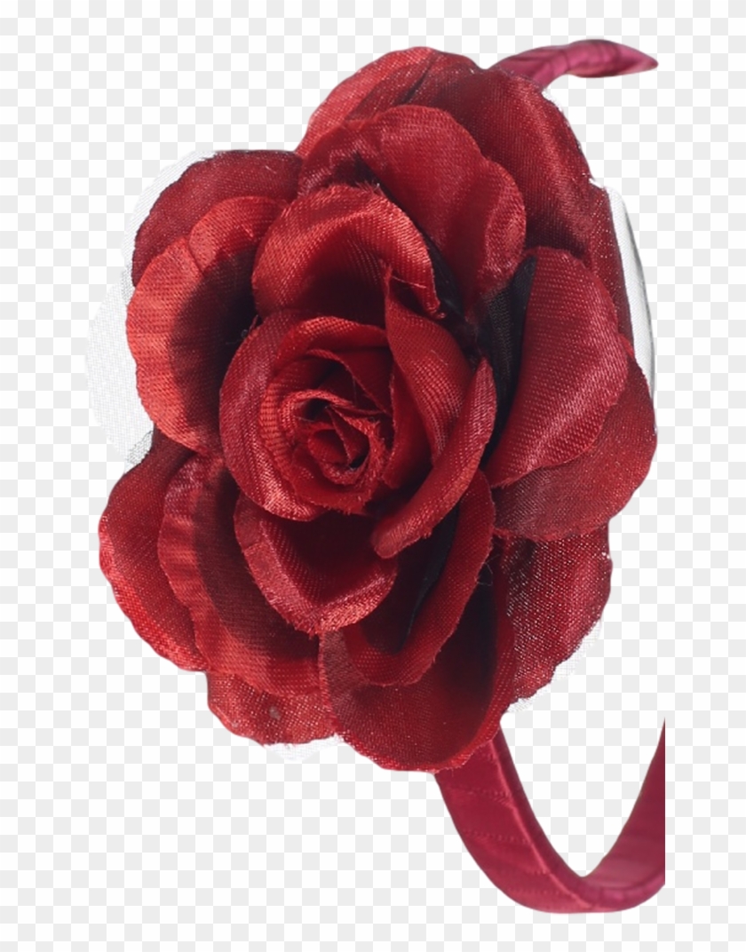 Burgundy Red Rose Headband Girls Floral Headpiece - Garden Roses #624884