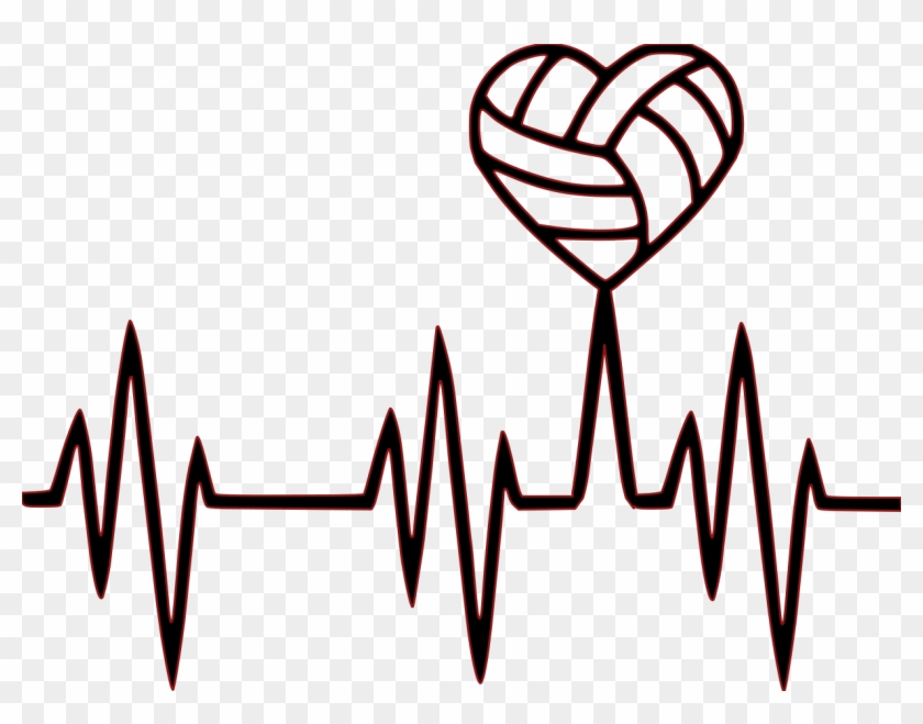 Volleyball Ekg Elevated Heart File Size - Volleyball Heart #624954