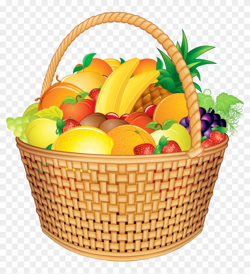 Fruit Basket Png Vector Clipart Image - Fruit Basket Clip Art #625302
