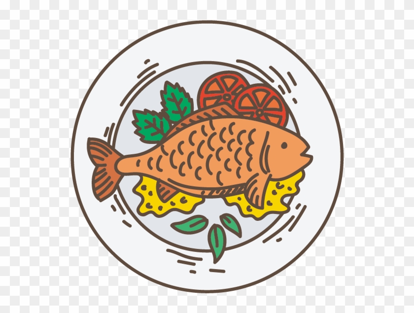 Fried Fish Fish Fry Roasting - Fish On Dish Cartoon #625526