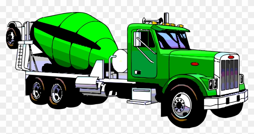 Cement Truck Mixing Green Truck Clipart Png - Cement #625536