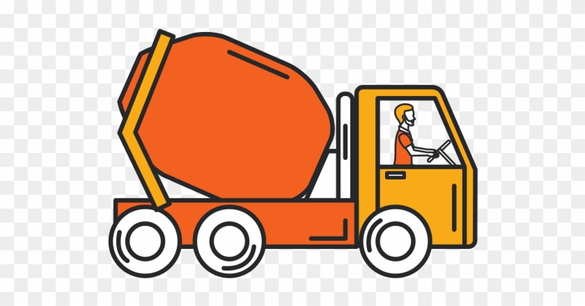 Concrete Mixer Truck Icon Vector - Concrete Mixer #625546