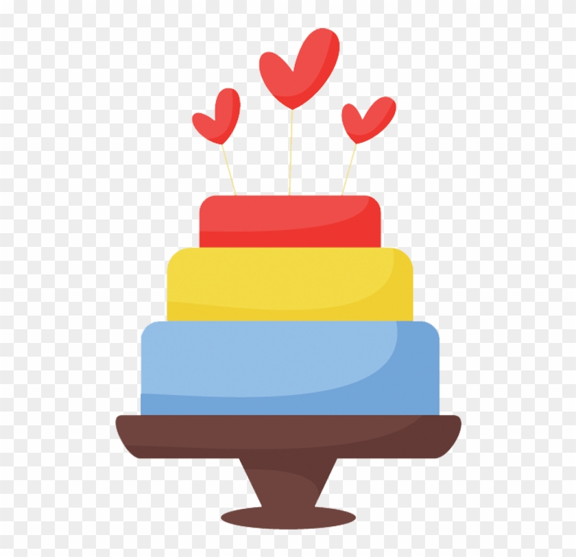 Vector Valentine's Day Love Tricolor Cake Decoration - Vector Graphics #626120