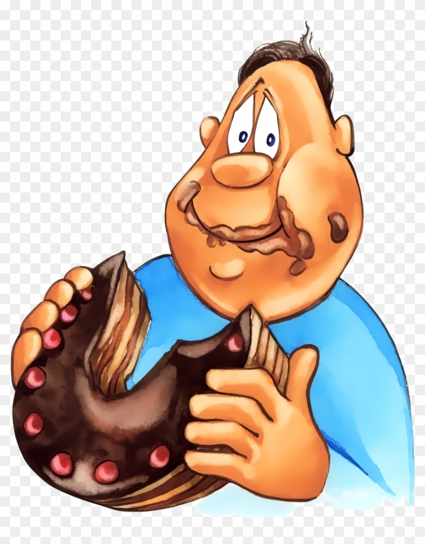 Chocolate Cake Birthday Cake Stock Photography Eating - Man Eating Cake Cartoon #626557