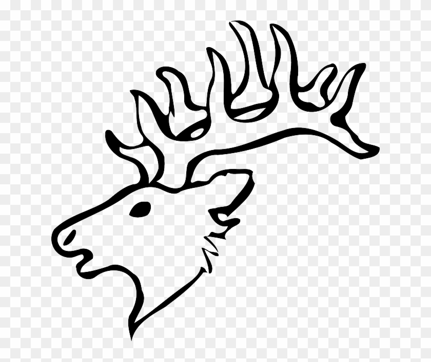 Head, Silhouette, Face, Skull, Cartoon, Deer, Heads - Draw A Deer Head #626670