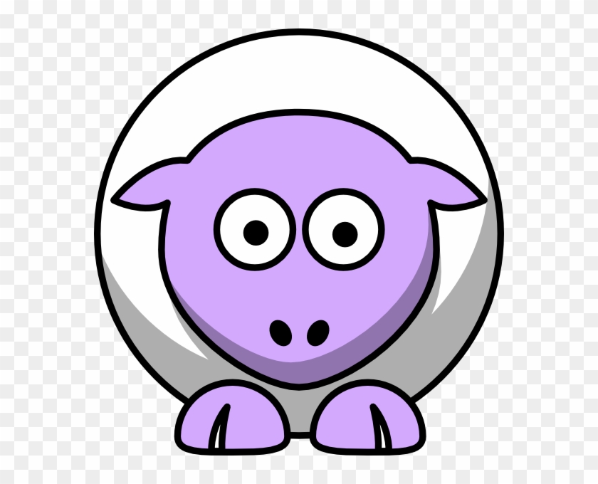 Sheep Looking Straight White With Lilac Face And White - Draw A Simple Pig #626790