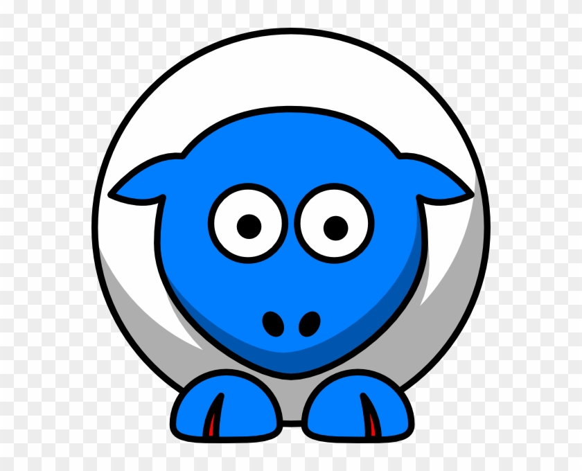 Sheep Looking Straight White With Bright Blue Face - Cartoon Sheep Png #626794