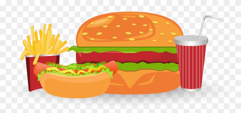 Cheeseburger Hamburger French Fries Fast Food Junk - Food Vector Png #627150