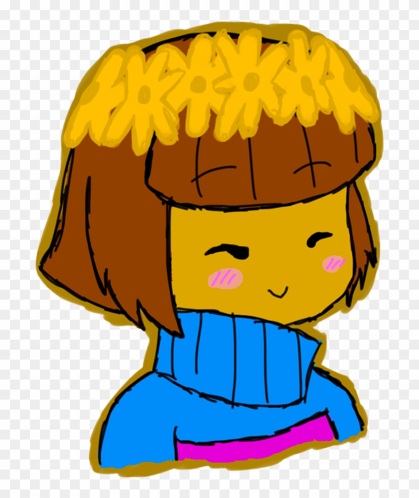 Frisk Flower Crown By Prince-galaxii - Frisk With A Flower #627227