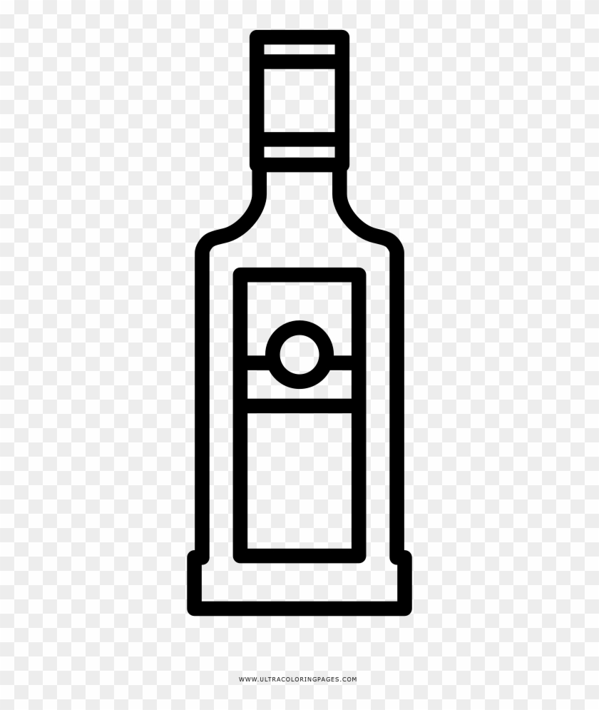 Liquor Bottle Coloring Page - Botella De Licor Dibujo - Free Transparent  PNG Clipart Images Download