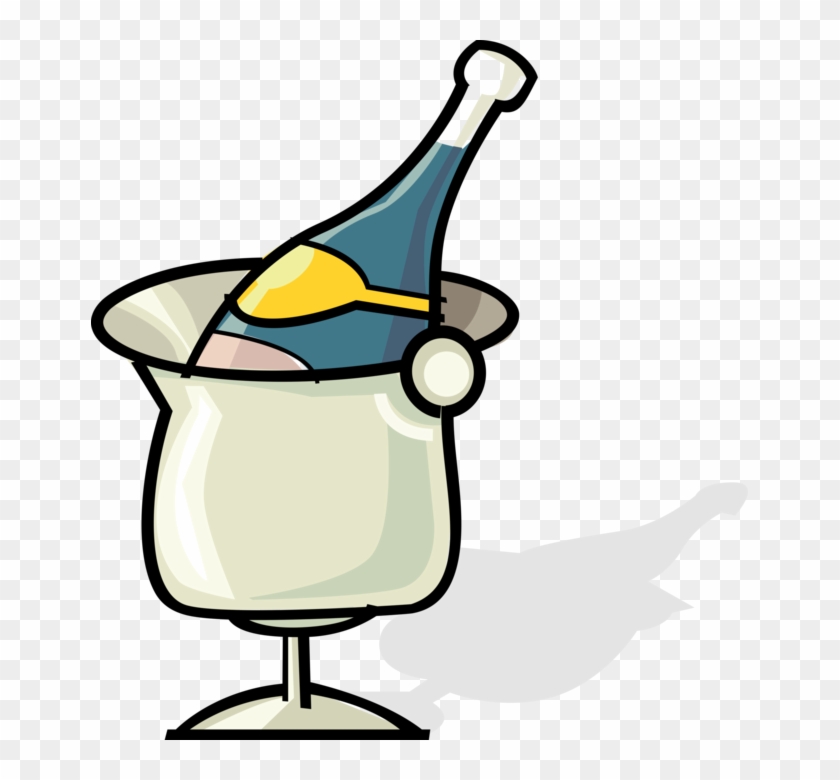 Vector Illustration Of French Champagne Chilling On - Vector Illustration Of French Champagne Chilling On #627348