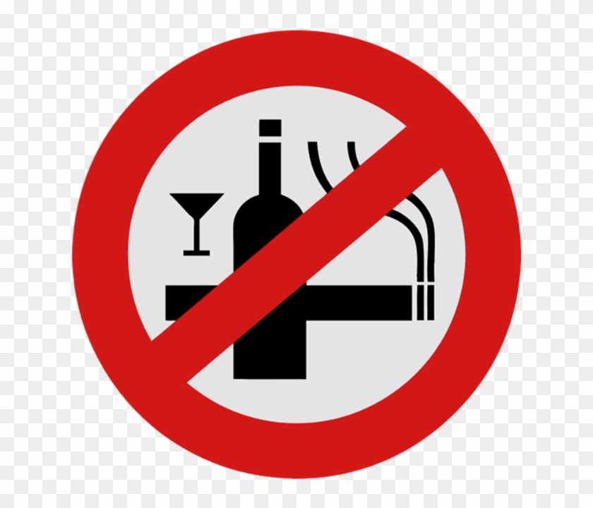 No Smoking Alcohol Sign - No Smoking And Alcohol #627393