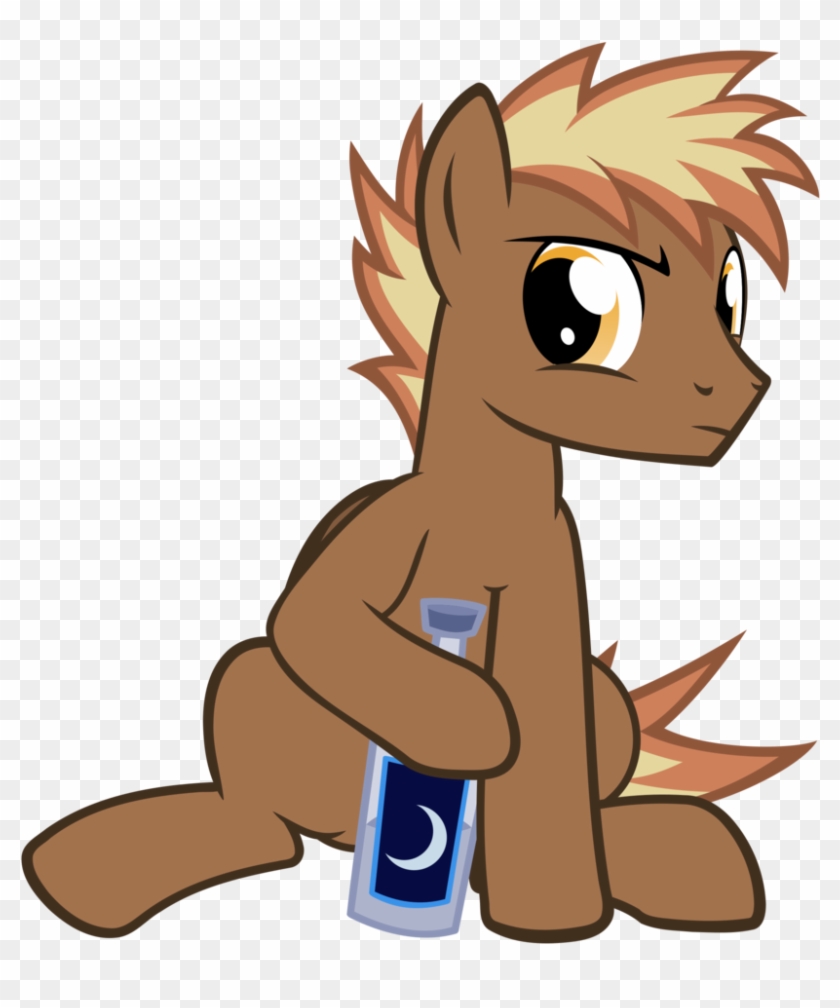 The Smiling Pony, Bottle, Crescent Moon, Frown, Glare, - Cartoon #627440