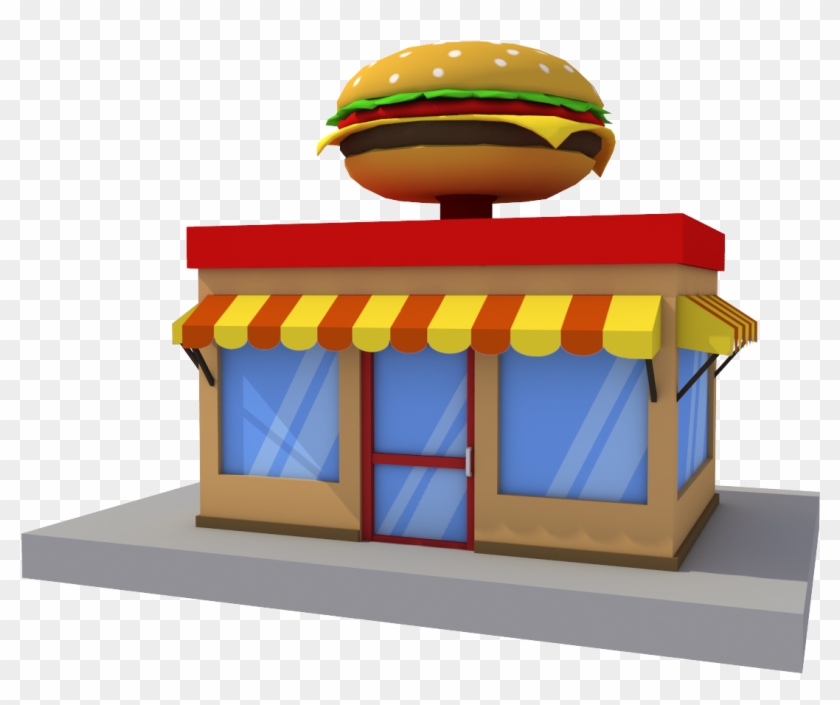 Cartoon Fast Food Building #627559