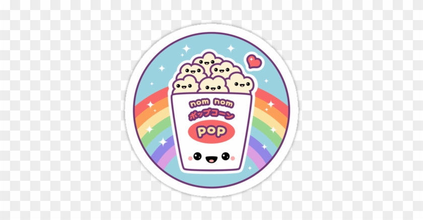 Super Cute Rainbow Popcorn Stickers - Kawaii #627588