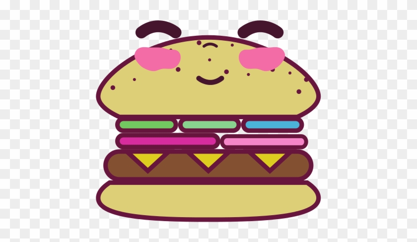 Kawaii Cute Happy Hamburger Food - Kawaii Tierno #627594