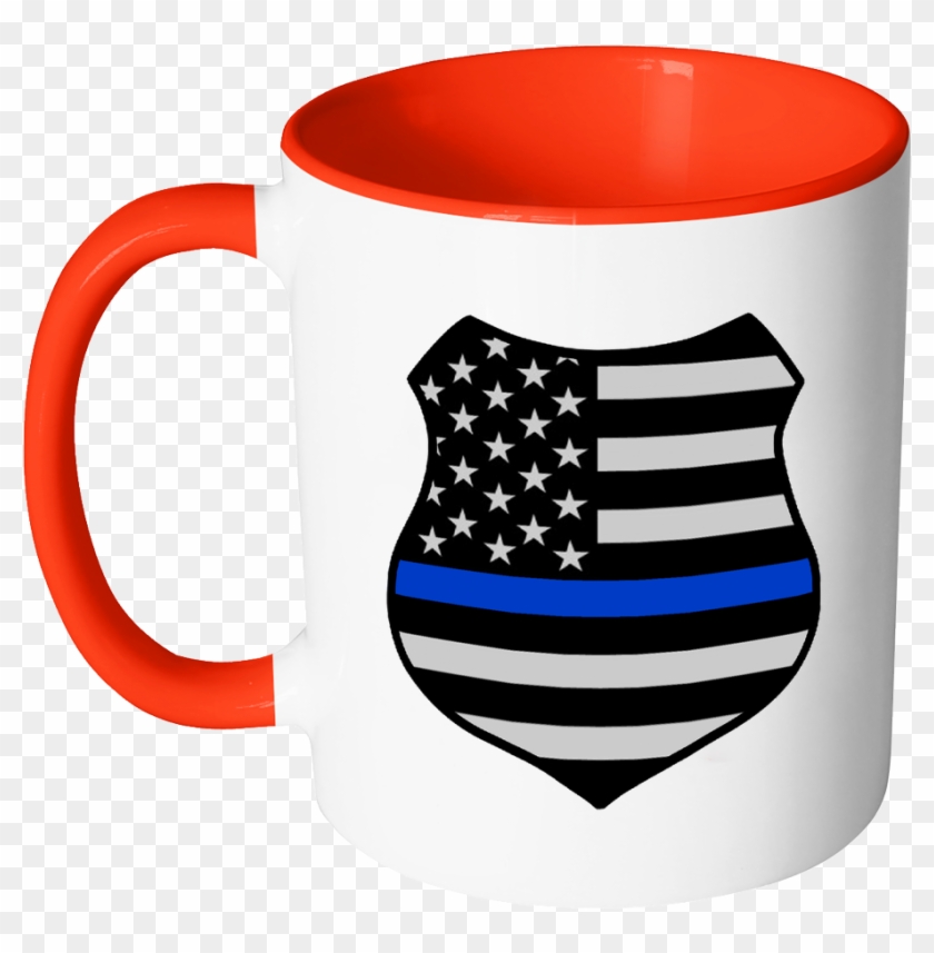 Thin Blue Line American Flag Shield Mug - Tokyo Ghoul Coffee Cup #627728