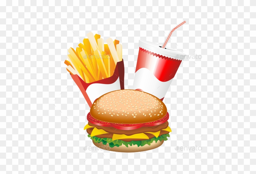 Fast Food Hamburger Fries And Drink Menu Preview Png - Fast Food Hamburger Fries And Drink Pillow Case #627749