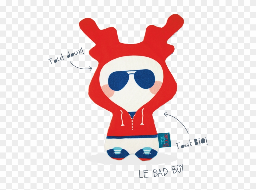 Doudou Plat Bad Boy 100% Coton Bio 16€ - Cartoon #627783