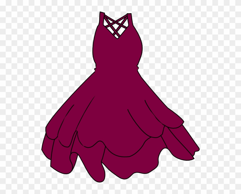 Maroon Wedding Dress Clip Art At Clker - Black Dress Clip Art #627820