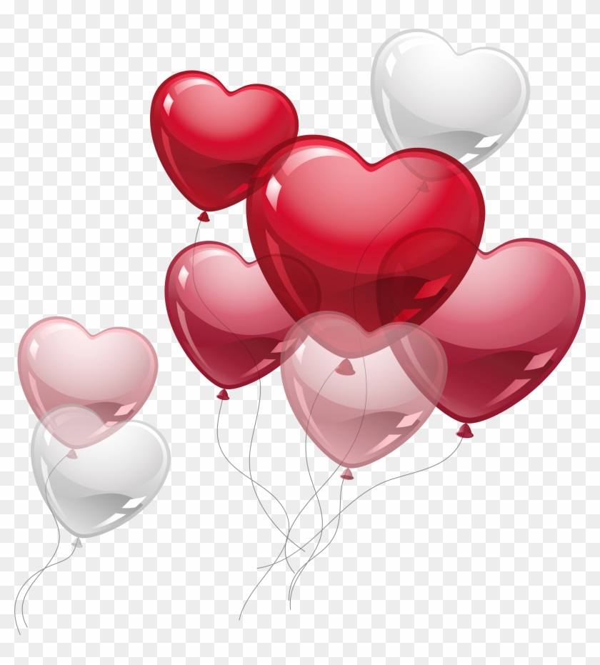 clipart of hearts and balloons