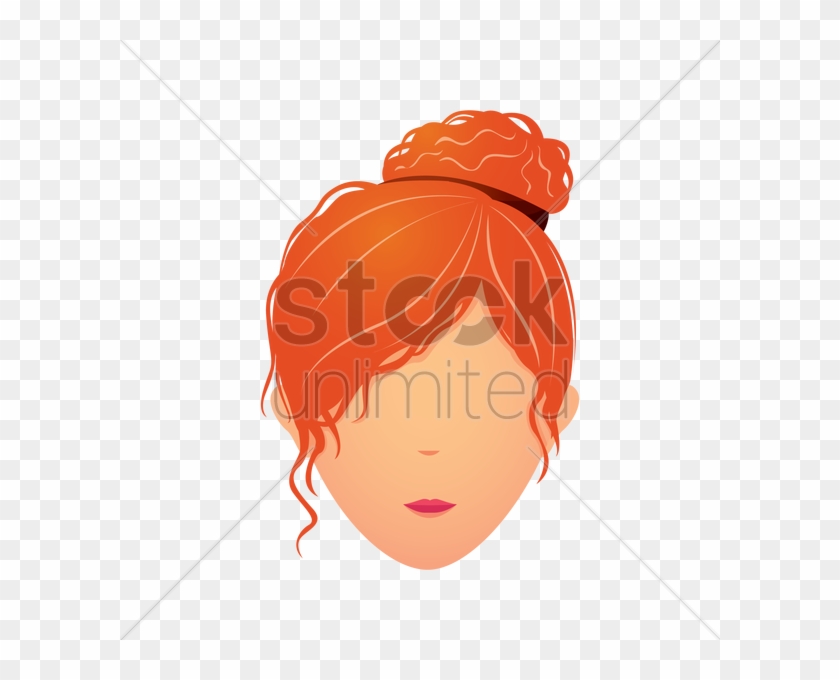 Girl With Curly Hair Bun Clipart - Illustration #627931