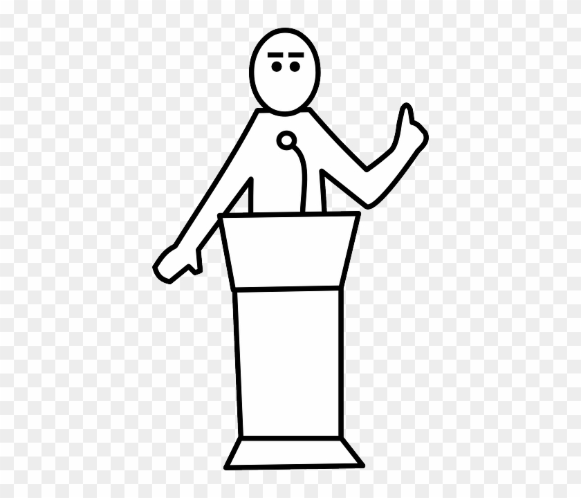 In The Sandoz Center Atrium - Public Speaking Clipart Black And White #628265