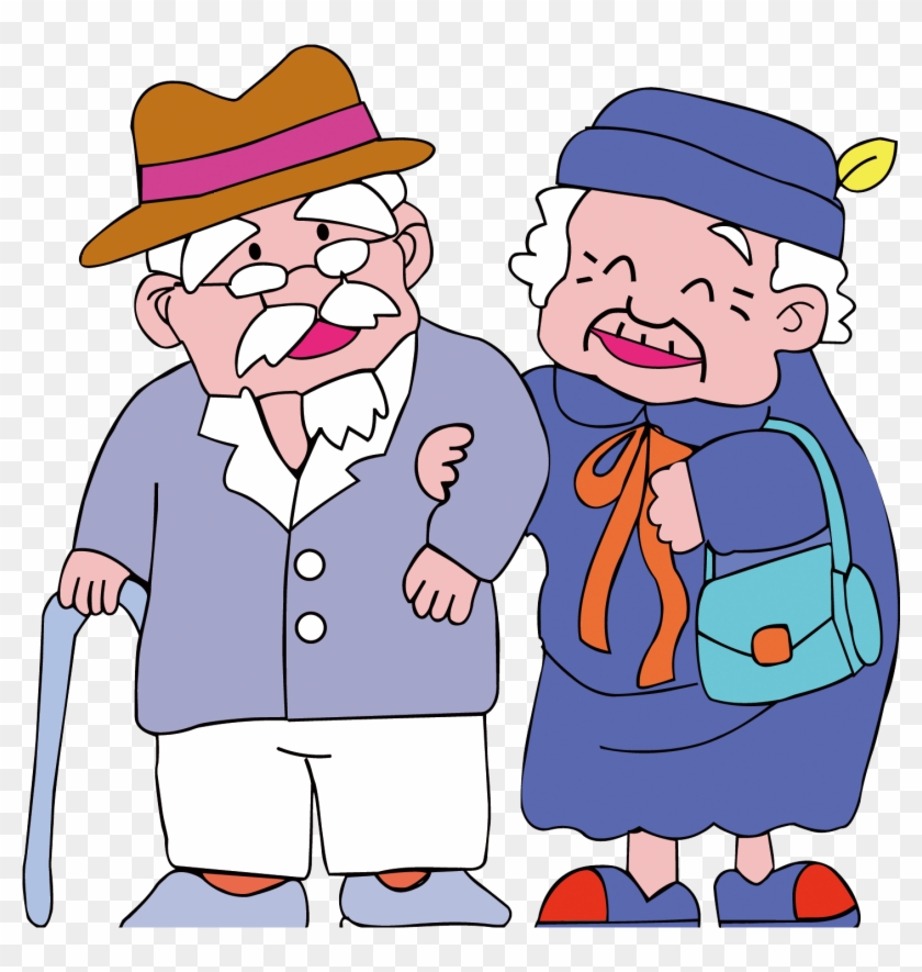 Old Age Icon - Old Couple Cartoon Characters Couple Png #628349