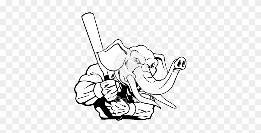 Holding Baseball Bat - Elephant With Baseball Bat Logo #628427