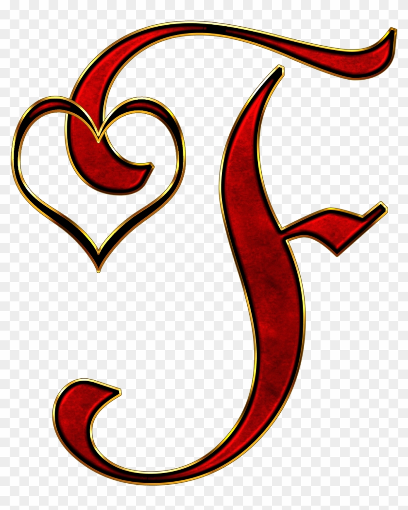 Alphabet Letter Initial Heart Png Image - Letter F Transparent Clipart #628473