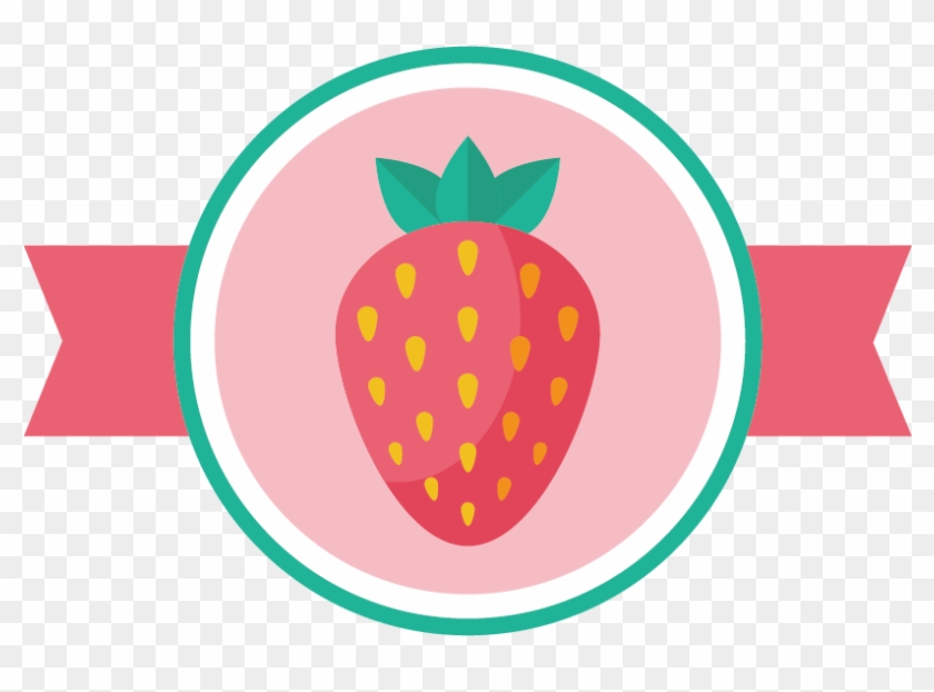 Cute Pink Strawberry Label - Cute Strawberry Logo #628487