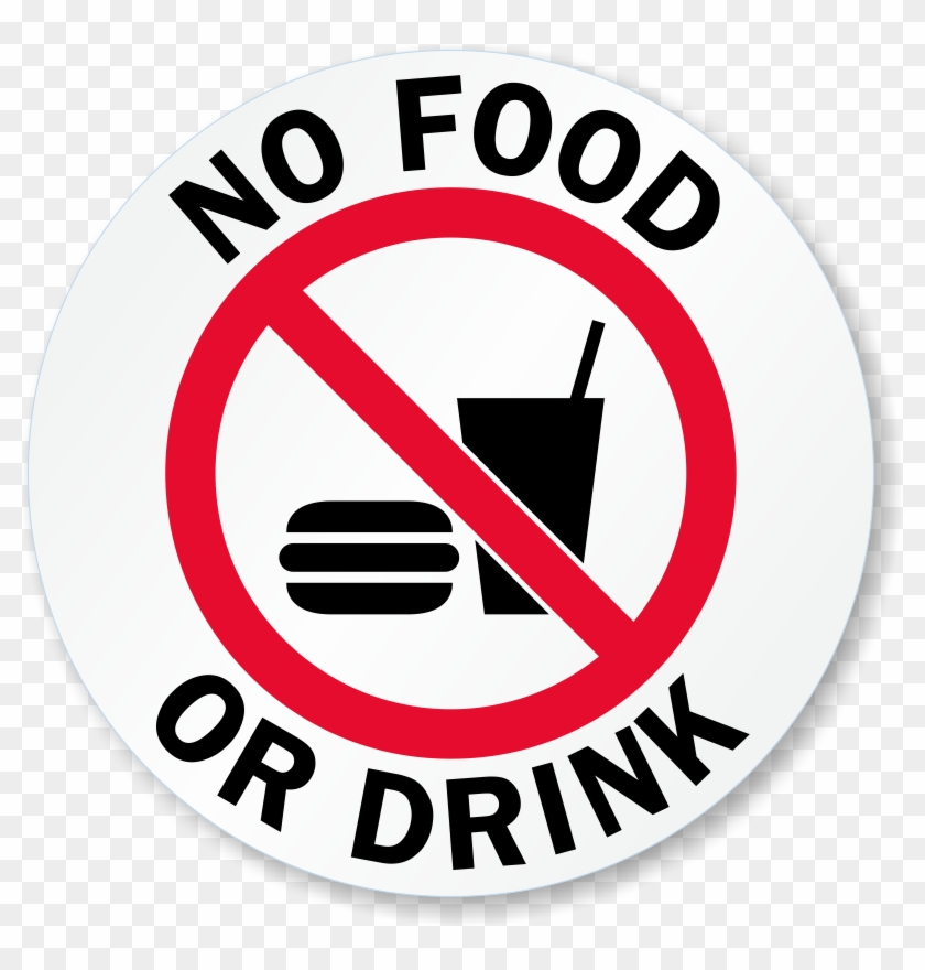 No Food Or Drink Glass Door Decal Signs, Sku - Food And Drinks Allowed Sign #628540