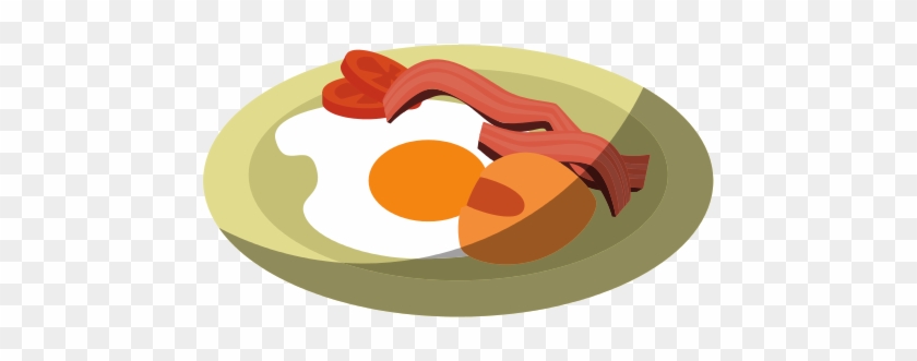 Breakfast Food Design Bacon And Eggs Vector - Illustration #628655