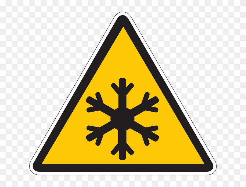 Symbol, Low, Information, Snow, Warning, Flake - Snow Caution Sign #628668