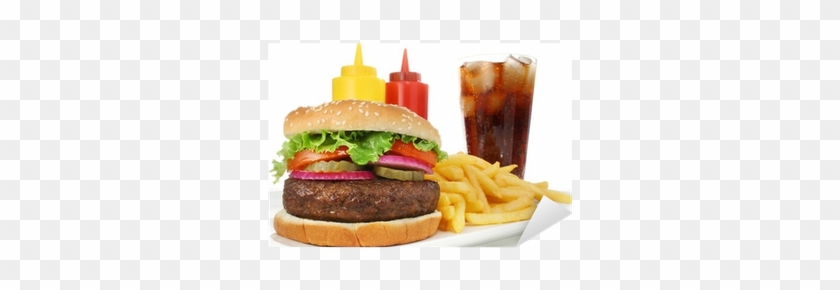 Hamburger Meal Served With French Fries And Soda Close-up - Hamburger And French Fries #628852