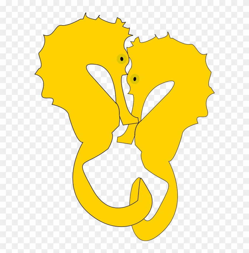 Yellow Seahorses Shower Curtain #628887