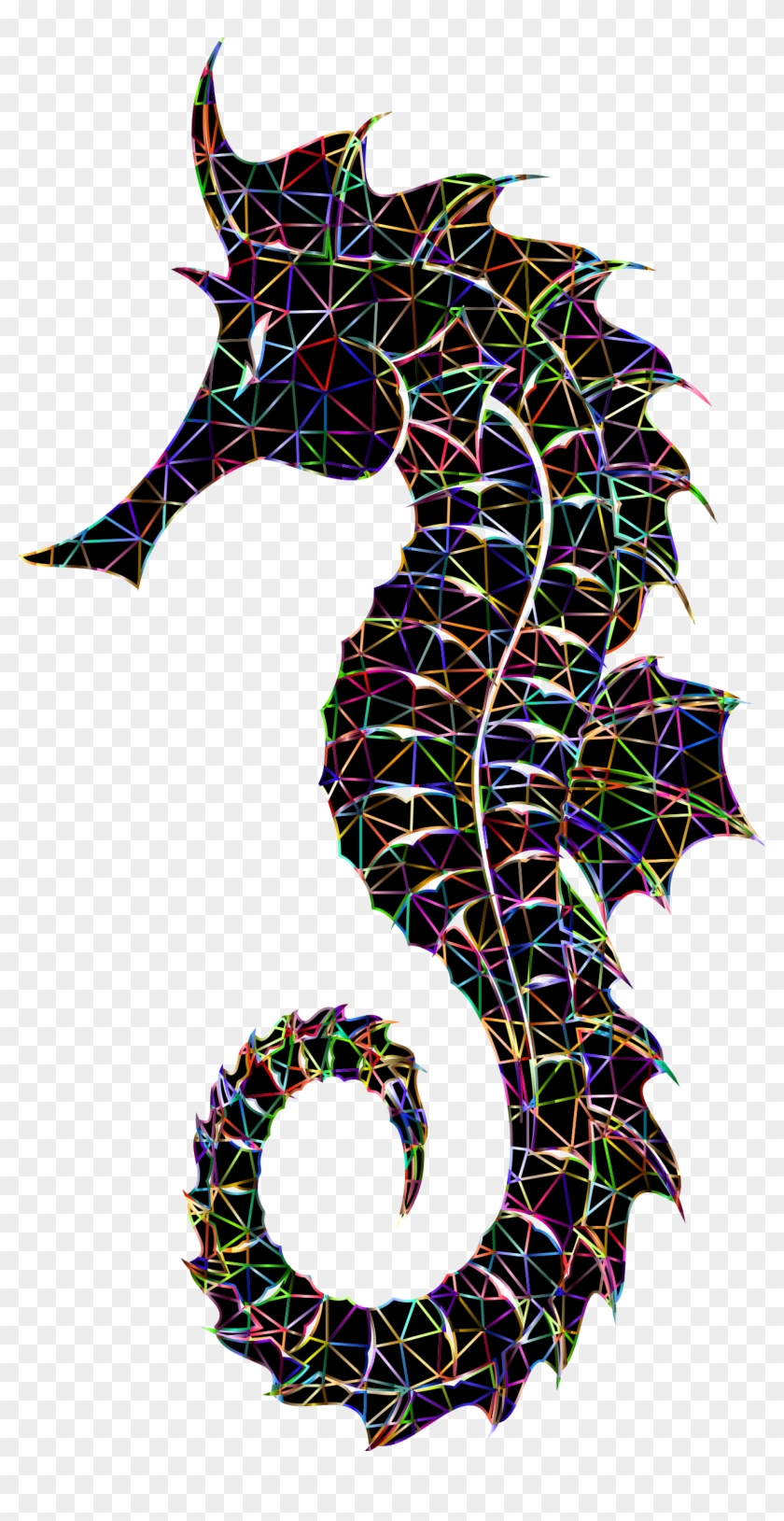 Detailed Seahorse Wireframe - Seahorse Silhouette #628910