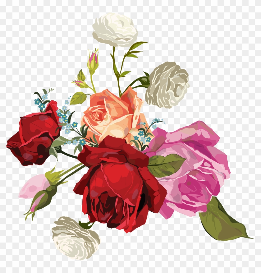 Garden Roses Centifolia Roses Flower Bouquet Clip Art - Garden Roses Centifolia Roses Flower Bouquet Clip Art #629250