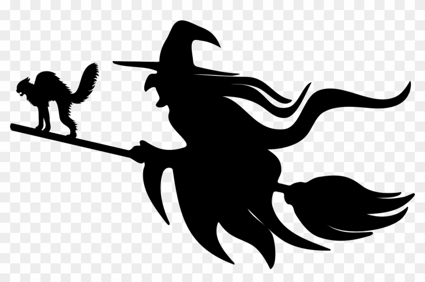 Clipart - Witch Silhouette With Cat #629092