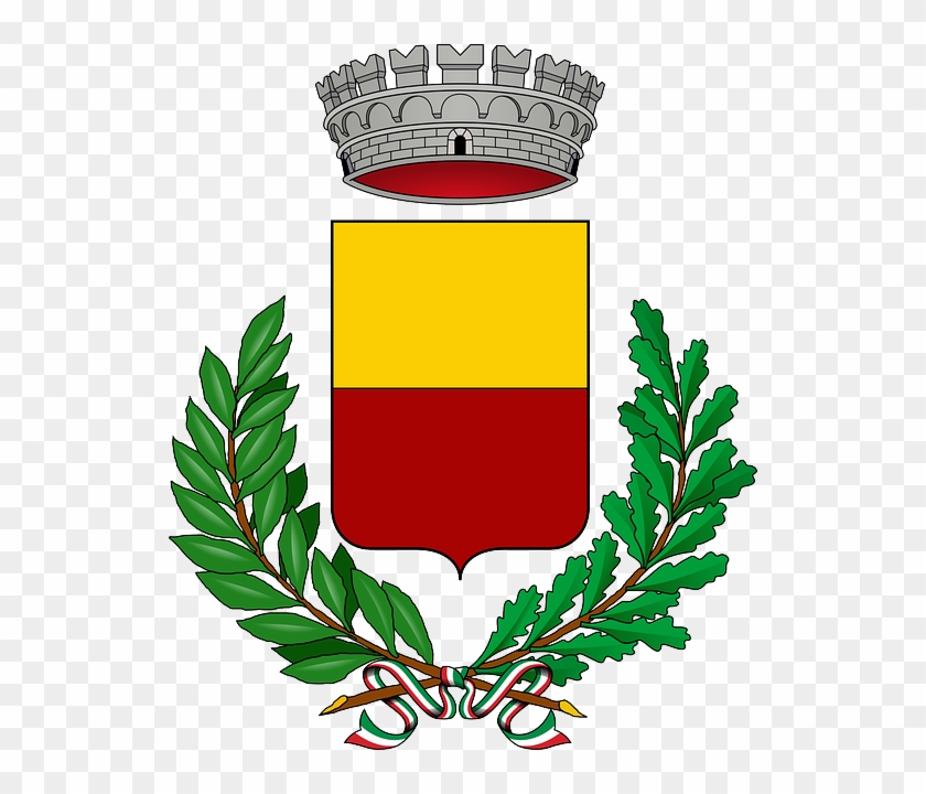 Castle, Ribbon, Del, Coat, Crown, Arms, Vines - Naples Coat Of Arms #629329