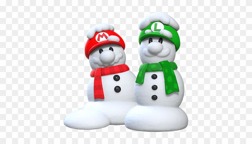 Mario & Luigi Snowmen - Mario And Luigi Snowman #629351